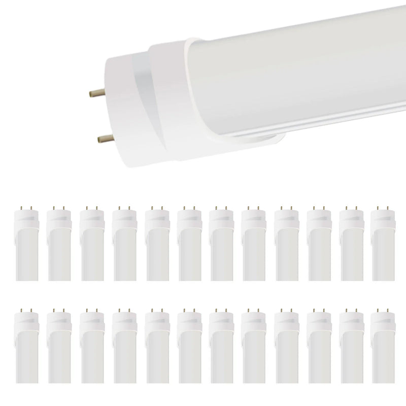 2ft 10W LED Tube - Single / 25 Pack - Type A+B - Aluminum/PC - Safety Fuses - Frosted (ETL/DLC)