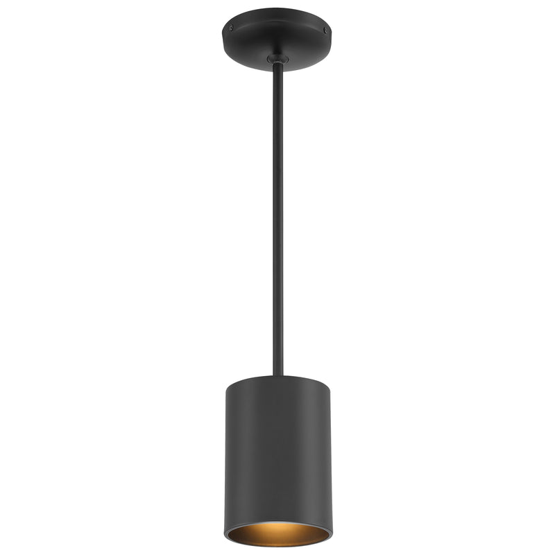 LED Pendant Cylinder Light, 60W, 120V, Matte Black, Pilson Collection