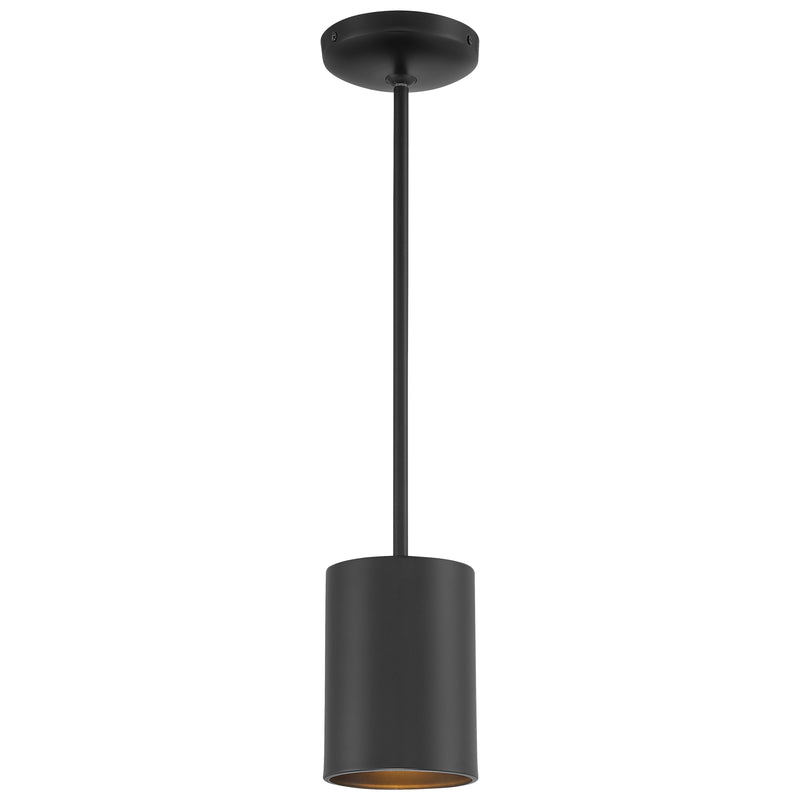 LED Pendant Cylinder Light, 60W, 120V, Matte Black, Pilson Collection