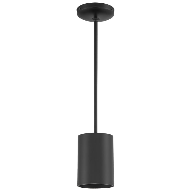 LED Pendant Cylinder Light, 60W, 120V, Matte Black, Pilson Collection