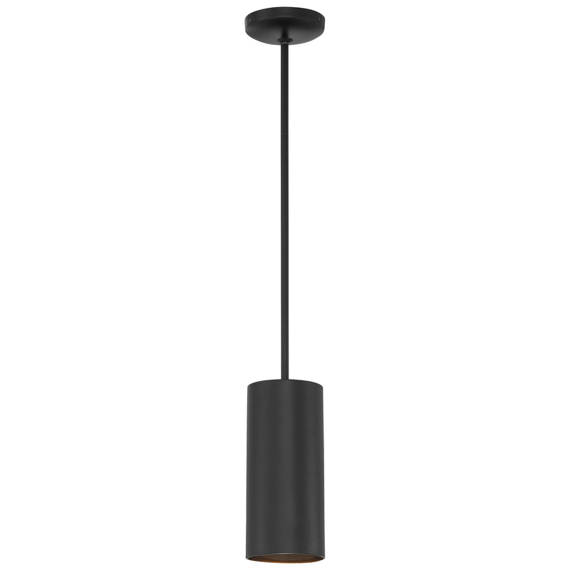 10.5" LED Cylinder Pendant Light, 800 Lumens, 10W, 3000K, 120V, Matte Black, Pilson Collection