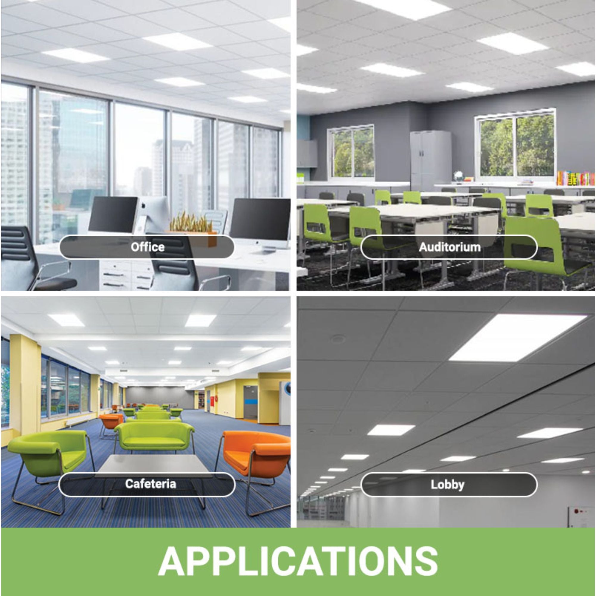 2x4 LED Panel Lights - Pack of 2 - Wattage Tunable (30W/40W/50W) and CCT Selectable (3500/4000/5000K) - Dimmable - (ETL+DLC 5.1) v2