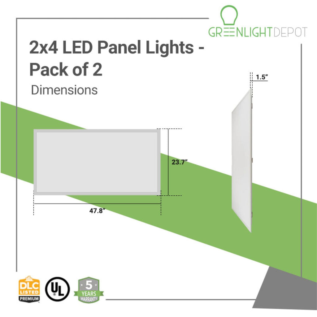 2x4 LED Panel Lights - Pack of 2 - Wattage Tunable (30W/40W/50W) and C ...