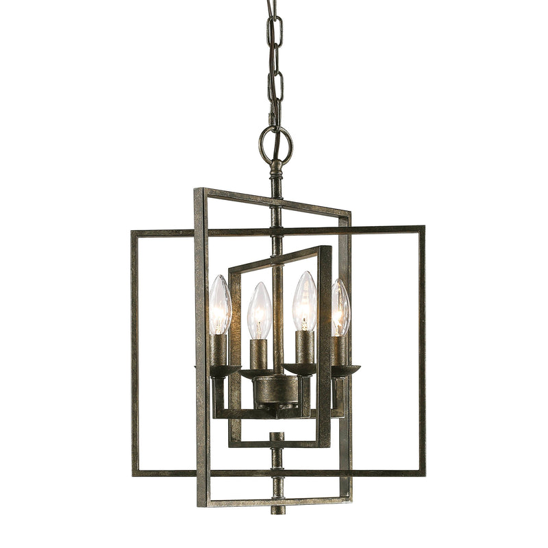 Millennium Lighting 4 Light Pendant, Antique Silver Finish