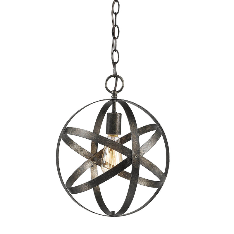 Millennium Lighting 1 Light Pendant, Antique Silver Finish