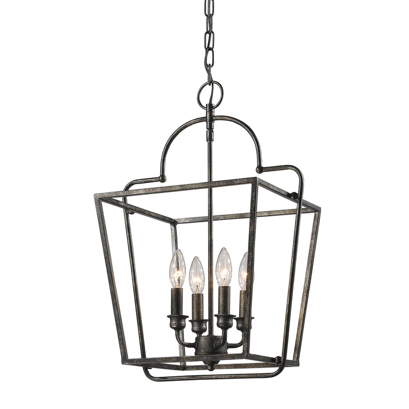 Millennium Lighting 4 Light Pendant, Antique Silver Finish