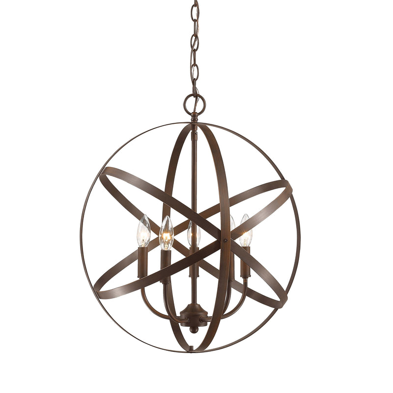 Millennium Lighting 5 Light Pendant, Rubbed Bronze Finish