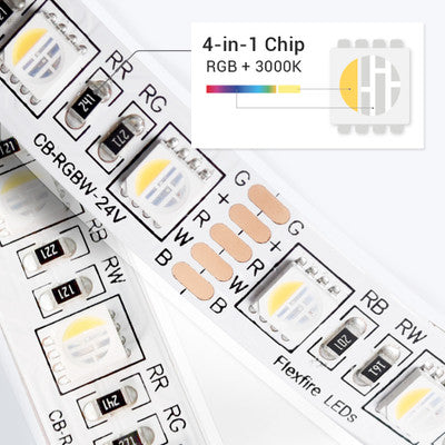 Outdoor (IP65) ColorBright™ RGBW Quad Chip LED Strip Light