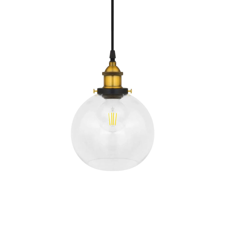 Pendant Light Industrial Clear Glass Globe