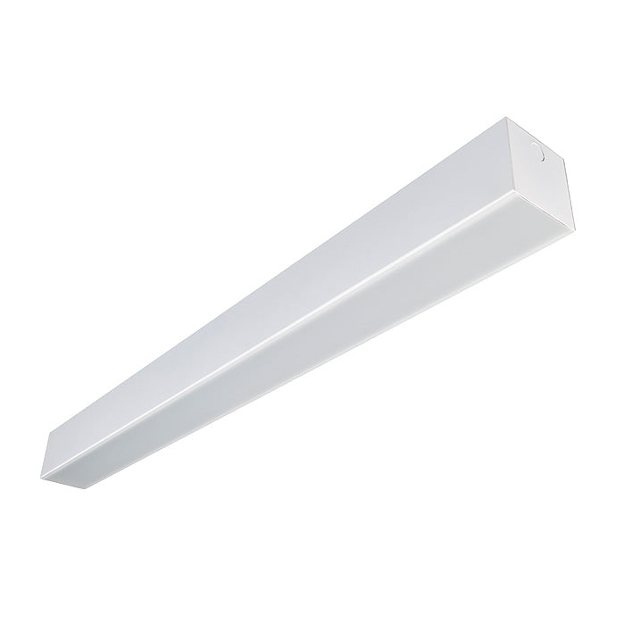 8 Foot LED Linear Pendant Downlight, 48 or 96 watt, White Finish