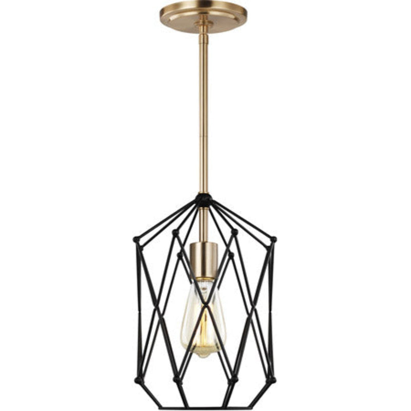 Zarra 1 Light 8" Satin Brass Pendant Ceiling Light