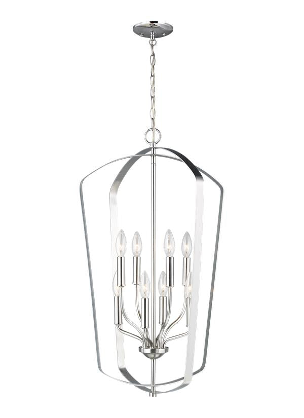 Romee Collection - Large Eight Light Hall / Foyer | Finish: Brushed Nickel - 5134908EN-962