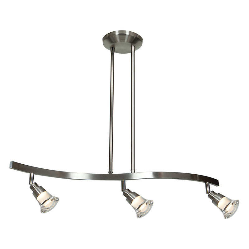 3 Light LED Pendant Spotlight, 1200 Lmens, 15W, 3000K, 120V, Matte Chrome Finish, Optix Collection