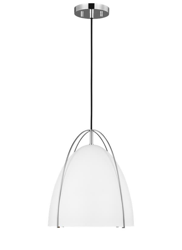 Norman Collection - One Light Pendant | Finish: Chrome / Matte White - 6551801-05