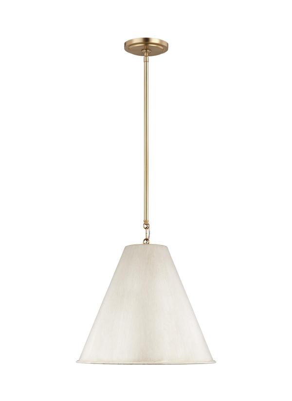 Gordon Collection - One Light Small Pendant | Finish: Antique White / Satin Brass - 6585101EN3-817