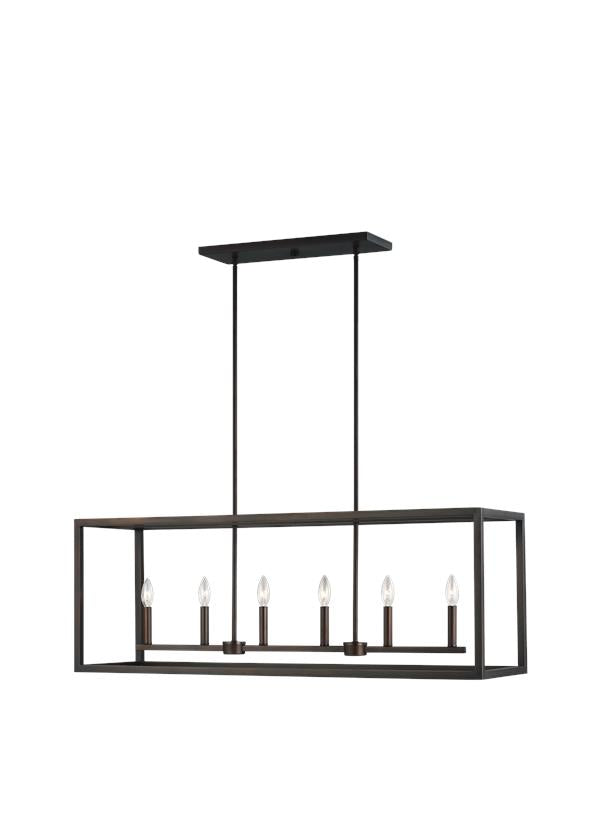 Moffet Street Collection - Six Light Island Pendant | Finish: Burnt Sienna - 6634506-710