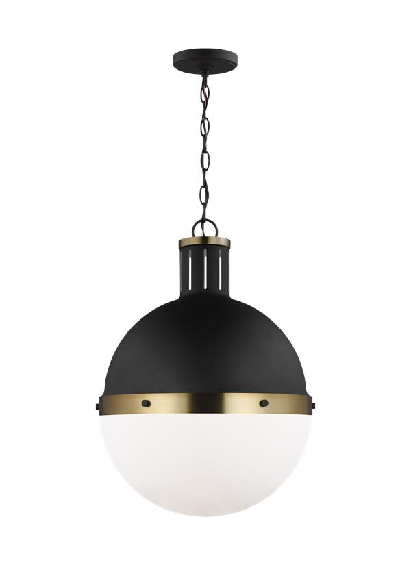 Hanks Collection - One Light Large Pendant | Finish: Midnight Black / Satin Brass - 6677101-112