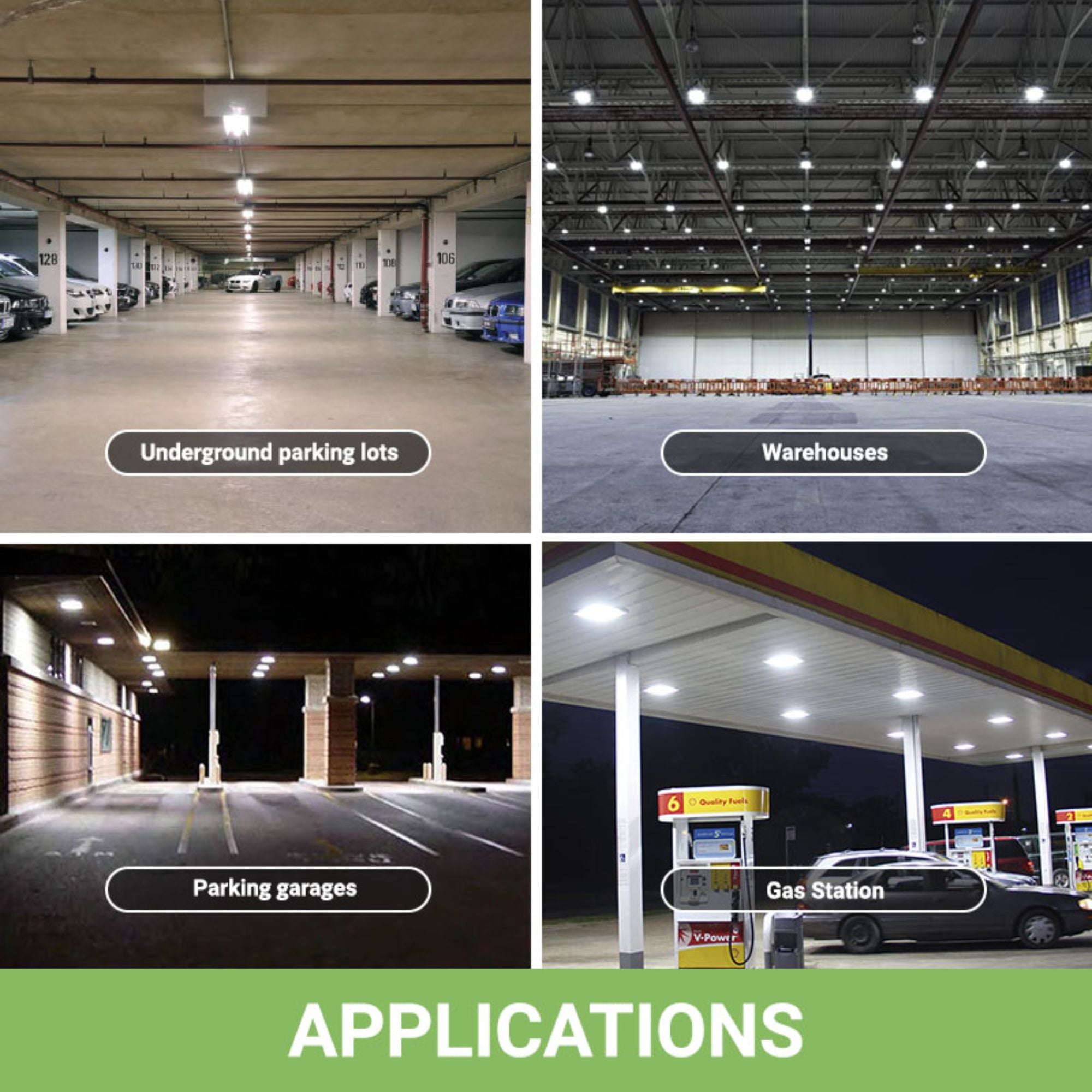 LED Canopy Light - 75W - 10,337 Lumens - Outdoor Parking Garage Light - PG02 - (UL+DLC Listed)