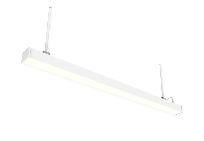 8 FT LED Linear Fixture, IP66 Rated, 17,600 Lumen Max, Wattage and CCT Selectable, Suspended Mount with Linking Kit Option, 120-277V