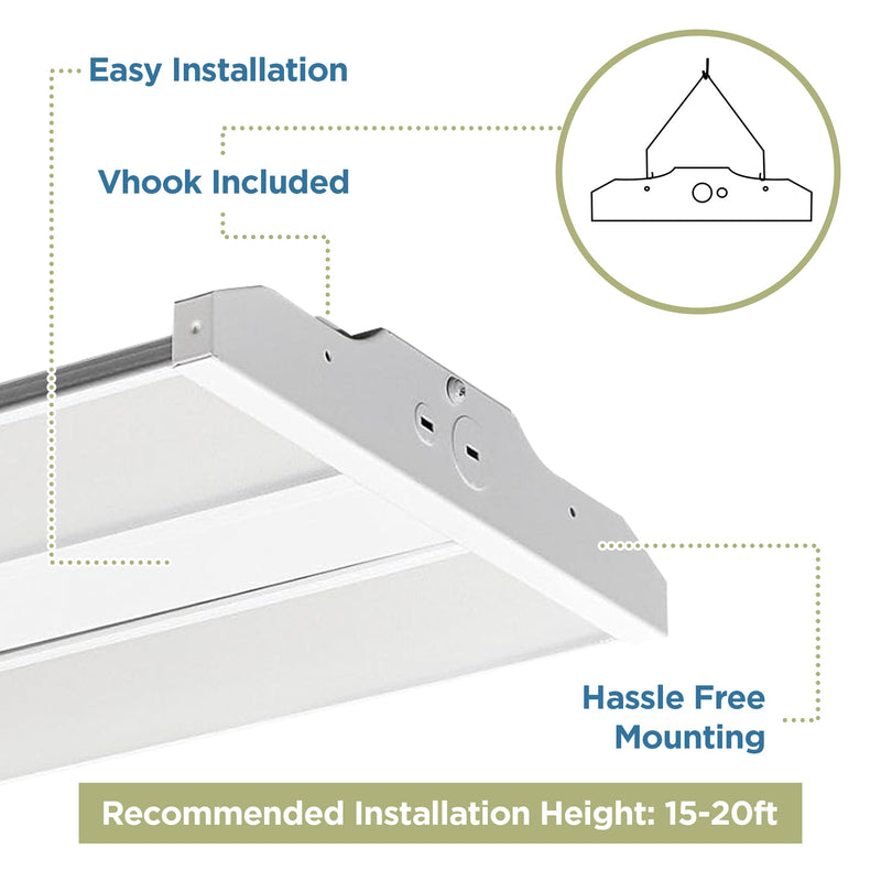 Oslo Compact Linear High Bay Fixture, 23,000 Lumens, 155W, CCT Selectable, 120-277V