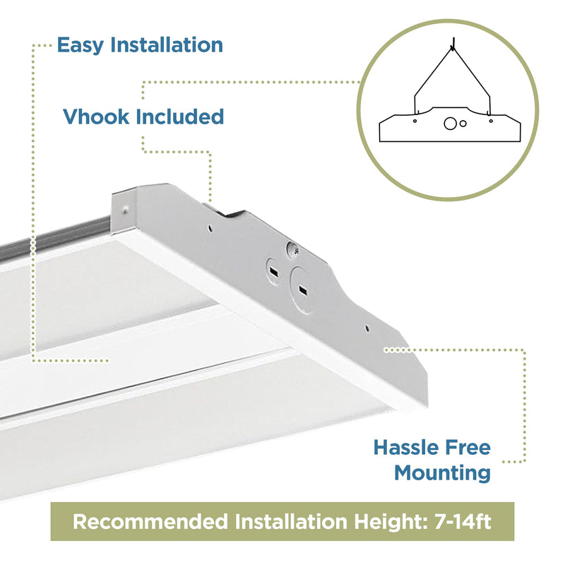 Oslo Compact Linear High Bay Fixture, 11,000 Lumens, 78W, CCT Selectable, 120-277V