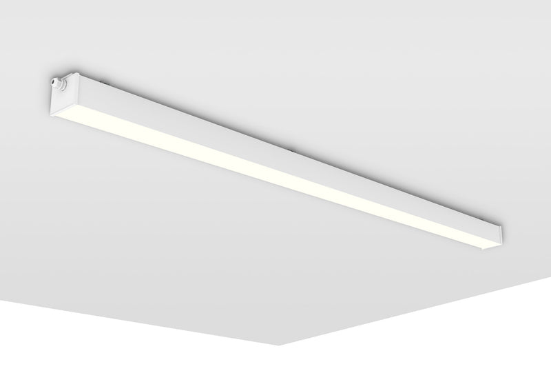 8 FT LED Linear Fixture, IP66 Rated, 17,600 Lumen Max, Wattage and CCT Selectable, Surface Mounted, 120-277V