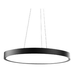 Circa 2 24" Round Edge-lit LED Pendant, 6500 Lumens, 62W, CCT Selectable, 120-277V, Black or White Finish