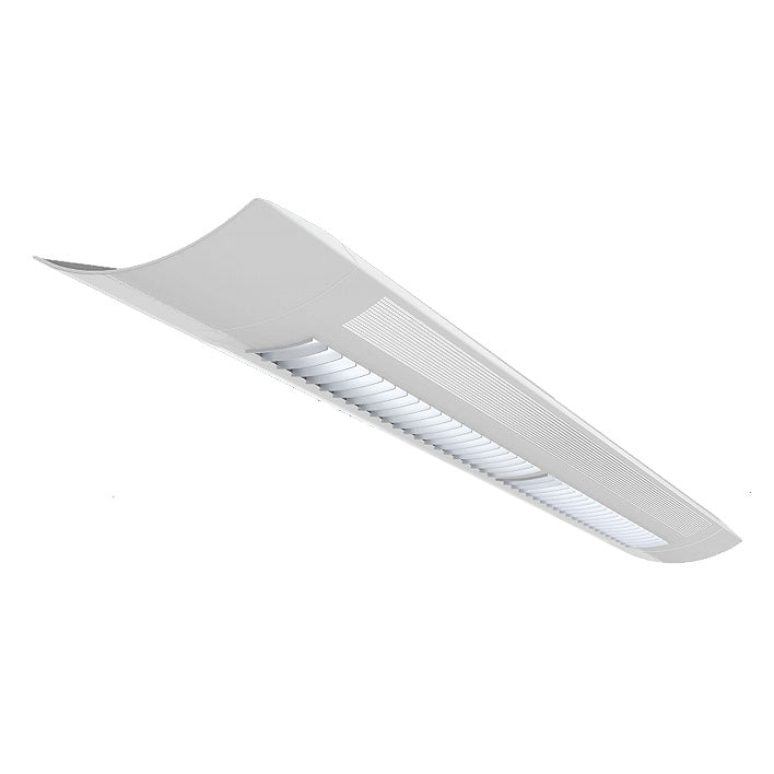 8 Foot LED Linear Direct/Indirect, White Finish, White Lens