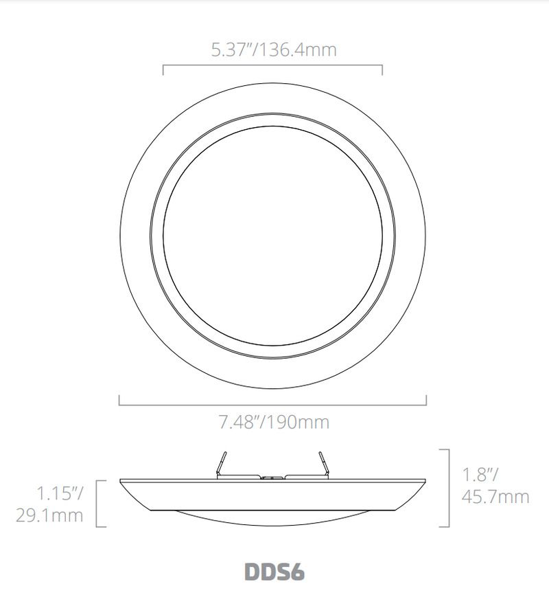 8 Inch LED Disk Downlight, Surface Mount, 120V, CCT Selectable