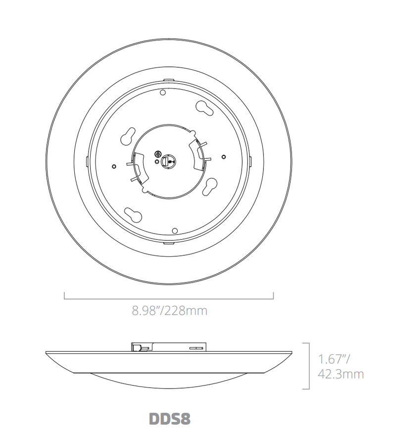 8 Inch LED Disk Downlight, Surface Mount, 120V, CCT Selectable