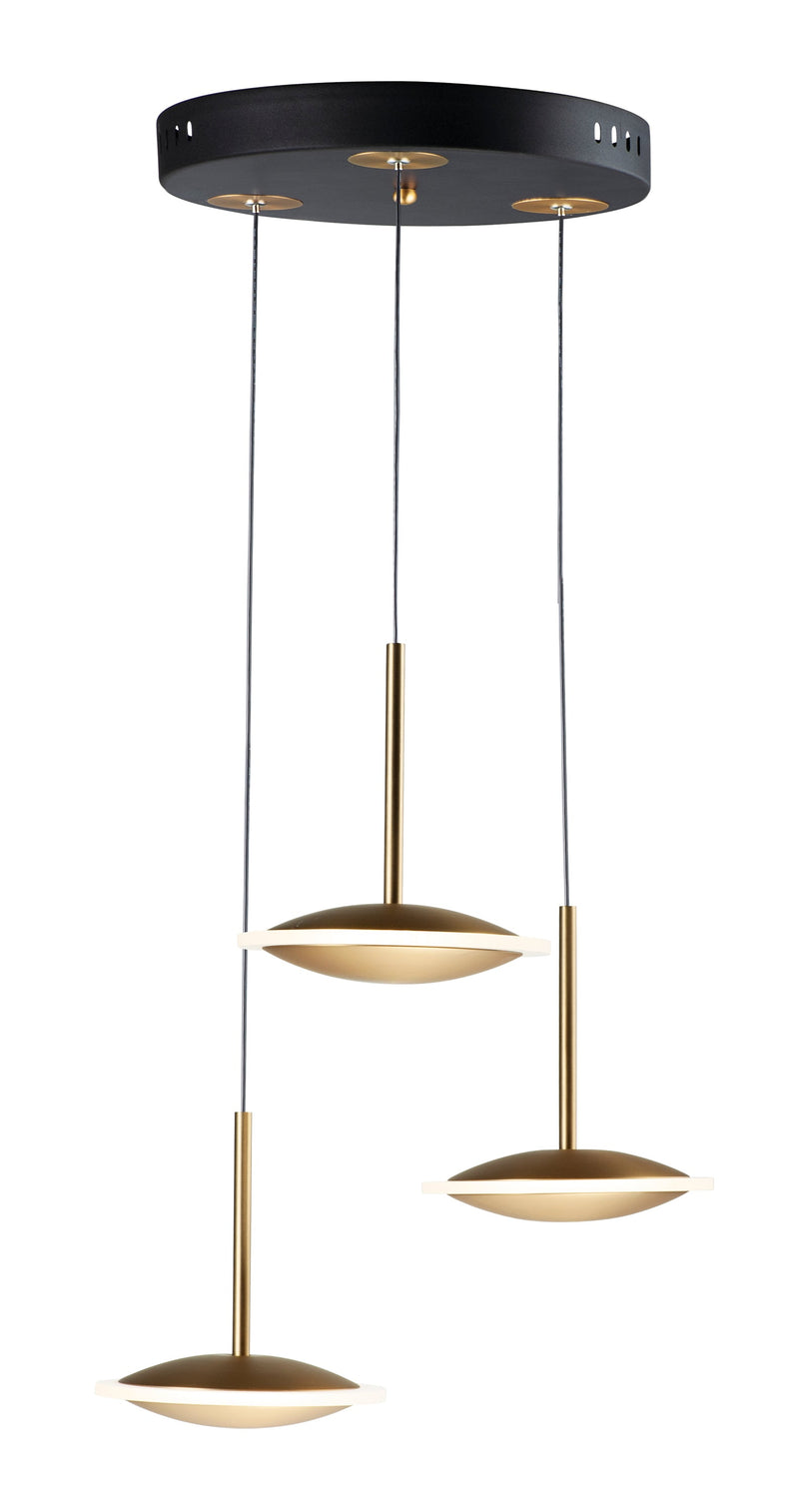  Saucer LED 3-Light Pendant E21543-90BKGLD 