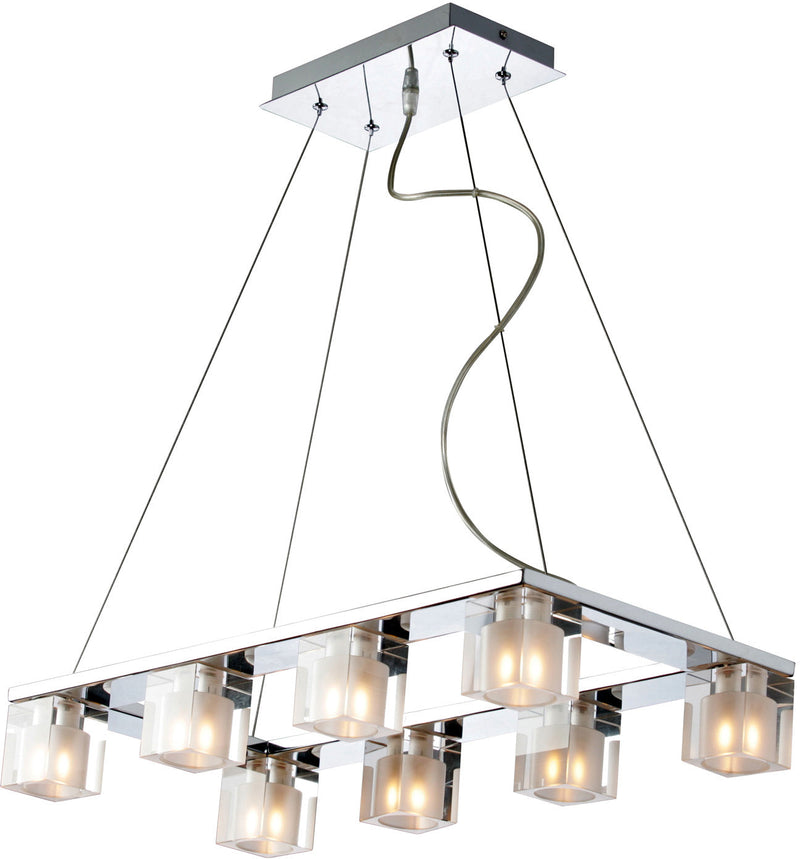  Blocs 8-Light Pendant E22036-18 Single-Tier Chandelier