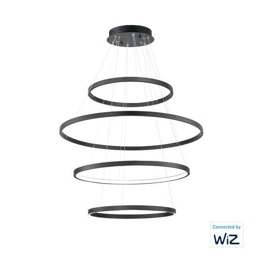 4-Tier Hover LED Pendant, 11,200 Lumens, 160W, 120-277V, 2700-5000K CCT, Black or Gold Finish