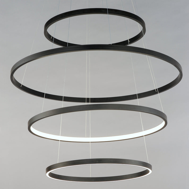 4-Tier Hover LED Pendant, 11,200 Lumens, 160W, 120-277V, 2700-5000K CCT, Black or Gold Finish