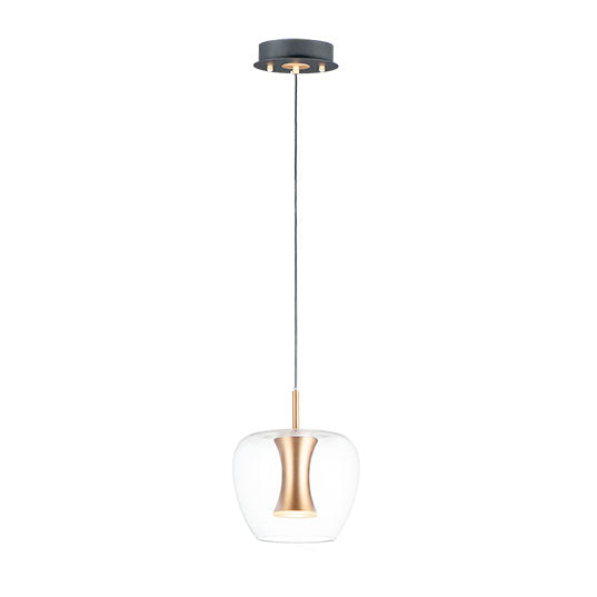 Newton 1-Light LED Pendant, 630 Lumens, 9W, 3000K CCT, 120V, Black/Gold Finish