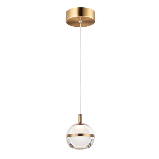 Swank 1-Light Pendant, 420 Lumens, 6W, 3000K CCT, 120V, Polished Chrome or Natural Aged Brass