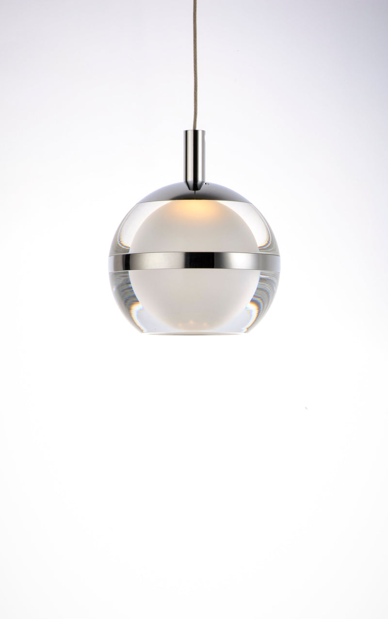 Swank 1-Light Pendant, 420 Lumens, 6W, 3000K CCT, 120V, Polished Chrome or Natural Aged Brass