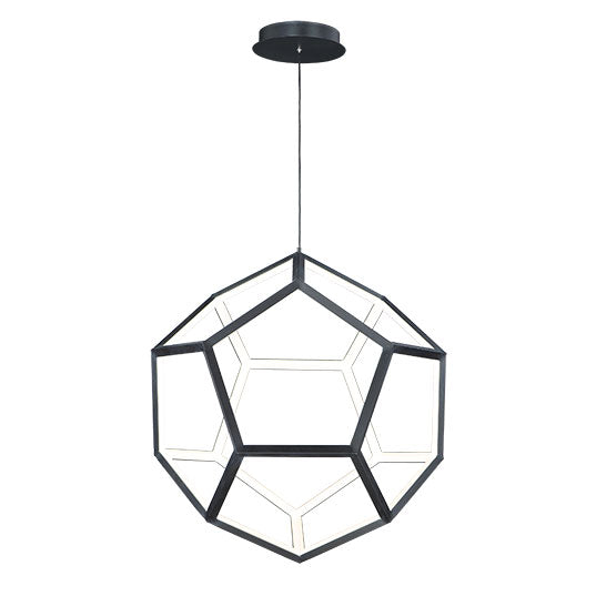 Penta LED Pendant, 4,960 Lumens, 62W, 3000K CCT, 120V, Black Finish