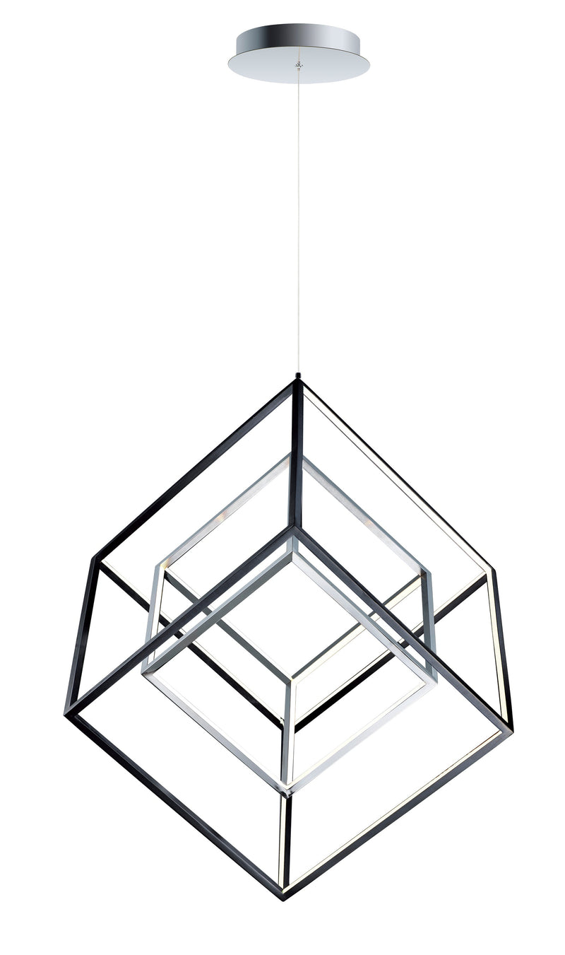  4 Square 2-Light LED Pendant E30586-BKPC Chandelier