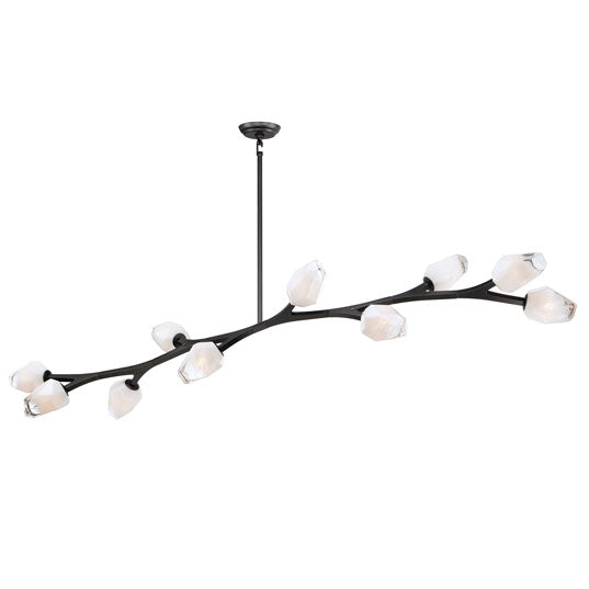 Blossom 10-Light LED Linear Pendant, 5,000 Lumens, 40W, 3000K CCT, 120V, Black or Natural Aged BrassFinish