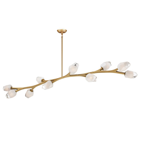 Blossom 10-Light LED Linear Pendant, 5,000 Lumens, 40W, 3000K CCT, 120V, Black or Natural Aged BrassFinish