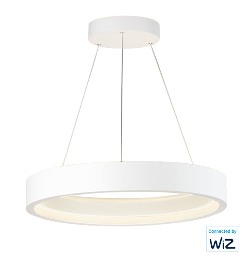 iCorona WiZ 28" LED Pendant RGBW Y Smart Light, 3500 Lumens, 50W, 120-277V, Matte White Finish