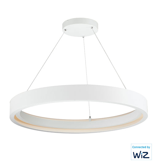 iCorona WiZ 36" LED Pendant RGBTWK Smart Light, 4800 Lumens, 60W, 120-277V, Matte White Finish