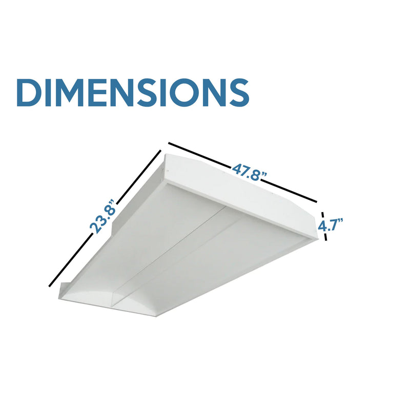 2 x 4 Foot LED Fin-Style Center Basket Troffer, Wattage Selectable: 35/50/64, 120-277V, 4000K