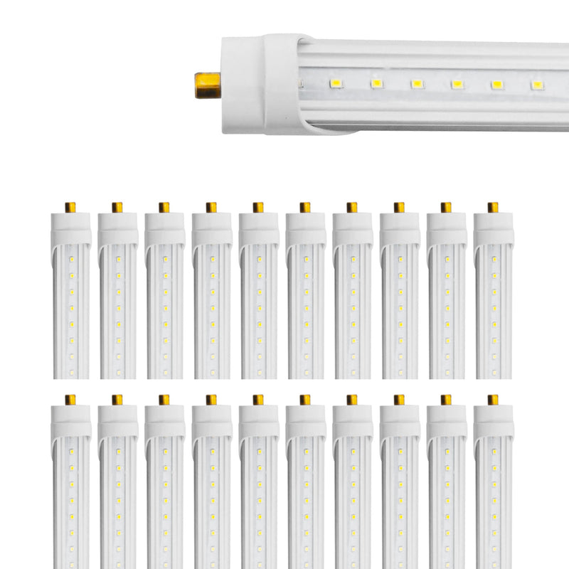 8ft 40W LED Linear Tube - 20 Pack - Fa8 Socket - Bypass - V2 - (ETL)