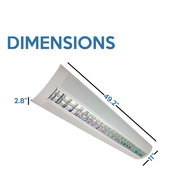 4 Foot LED Direct/Indirect Grille Fixture With Metal Shade, 50W, 120-277V, CCT Selectable 3500K / 4000K / 5000K