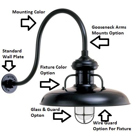 14" Shade Hi-Lite Gooseneck, Milkman Collection, H-7514 Series (Available in Multiple Color Finishes)
