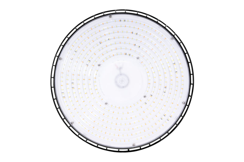 230W LED UFO High Bay Light – 34,000 Lumens – CCT Selectable – 120-277V – Black Finish – UL & DLC 5.1