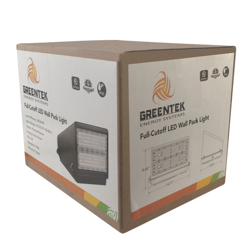 100W LED Wall Pack Light - Full Cutoff - New Dark Sky - Photocell Included -  DLC Listed