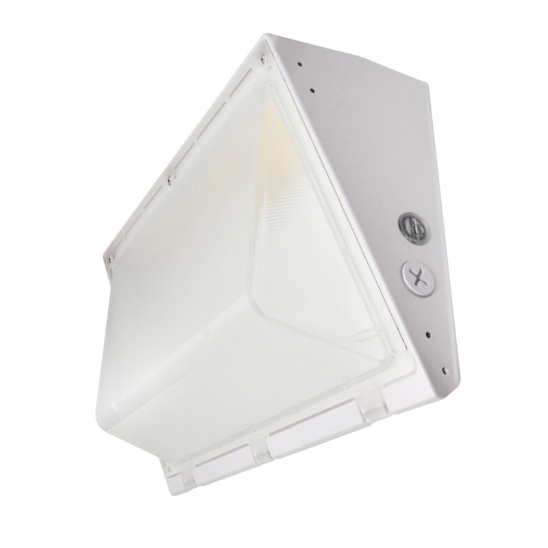 LED Wall Pack Light - 60W - 9,595 Lumens - Photocell Included - SWP4 - Forward Throw - White - DLC Listed